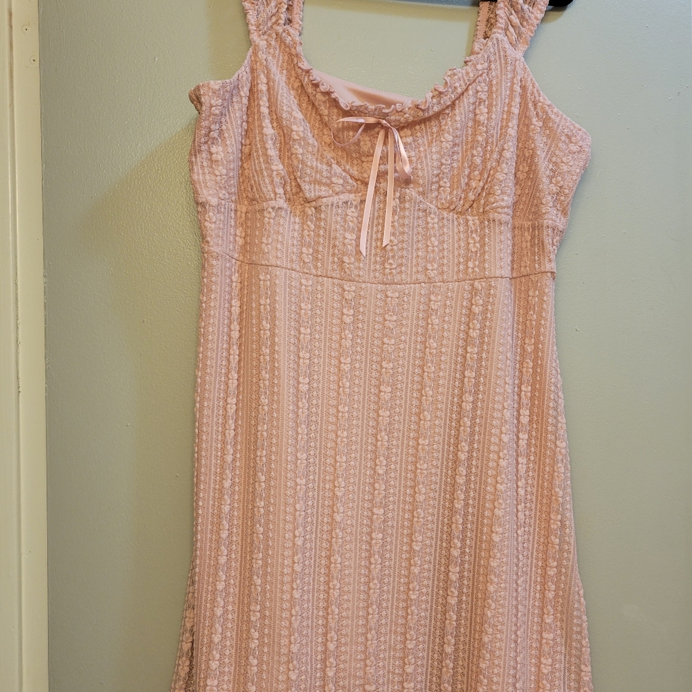 No Boundaries Pink Lace-Trimmed Dress